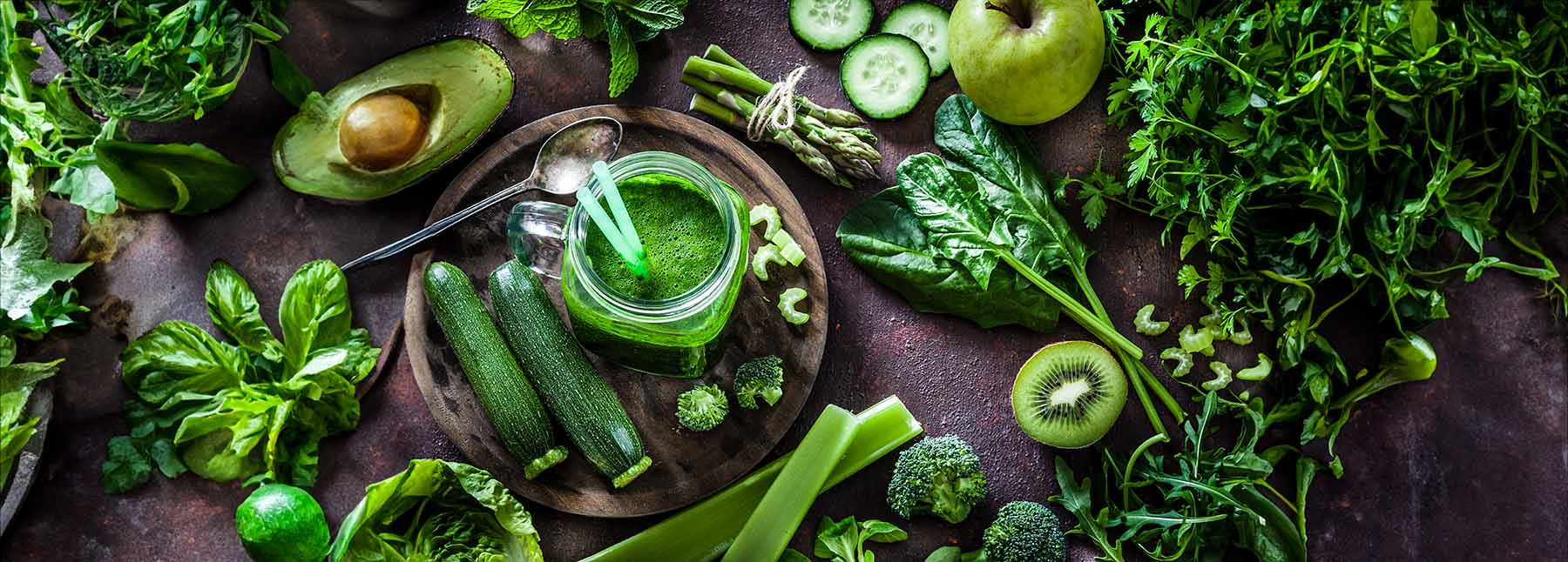 New Gut Health Nutrition Hub. A variety of fresh vegetables and fruits neatly arranged on a table.