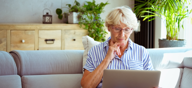 Woman using computer