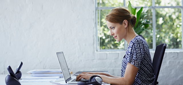 Woman using computer