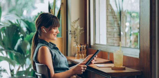 Woman looking at her phone